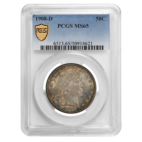 1908-D Barber Half Dollar MS-65 PCGS 1908-D Barber Half Dollar MS-65 PCGS